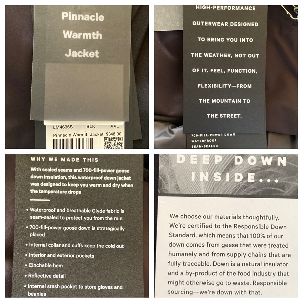 Lululemon Pinnacle Warmth Down Jacket Coat XXL - Picture 4 of 4
